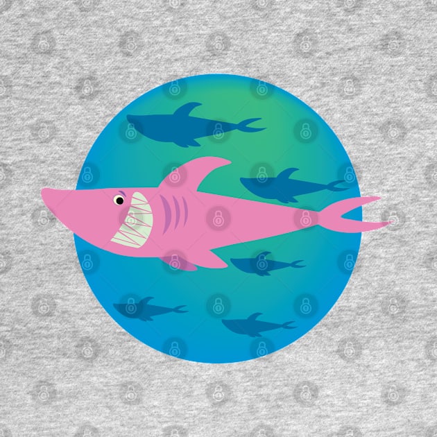 cute pink shark by duxpavlic